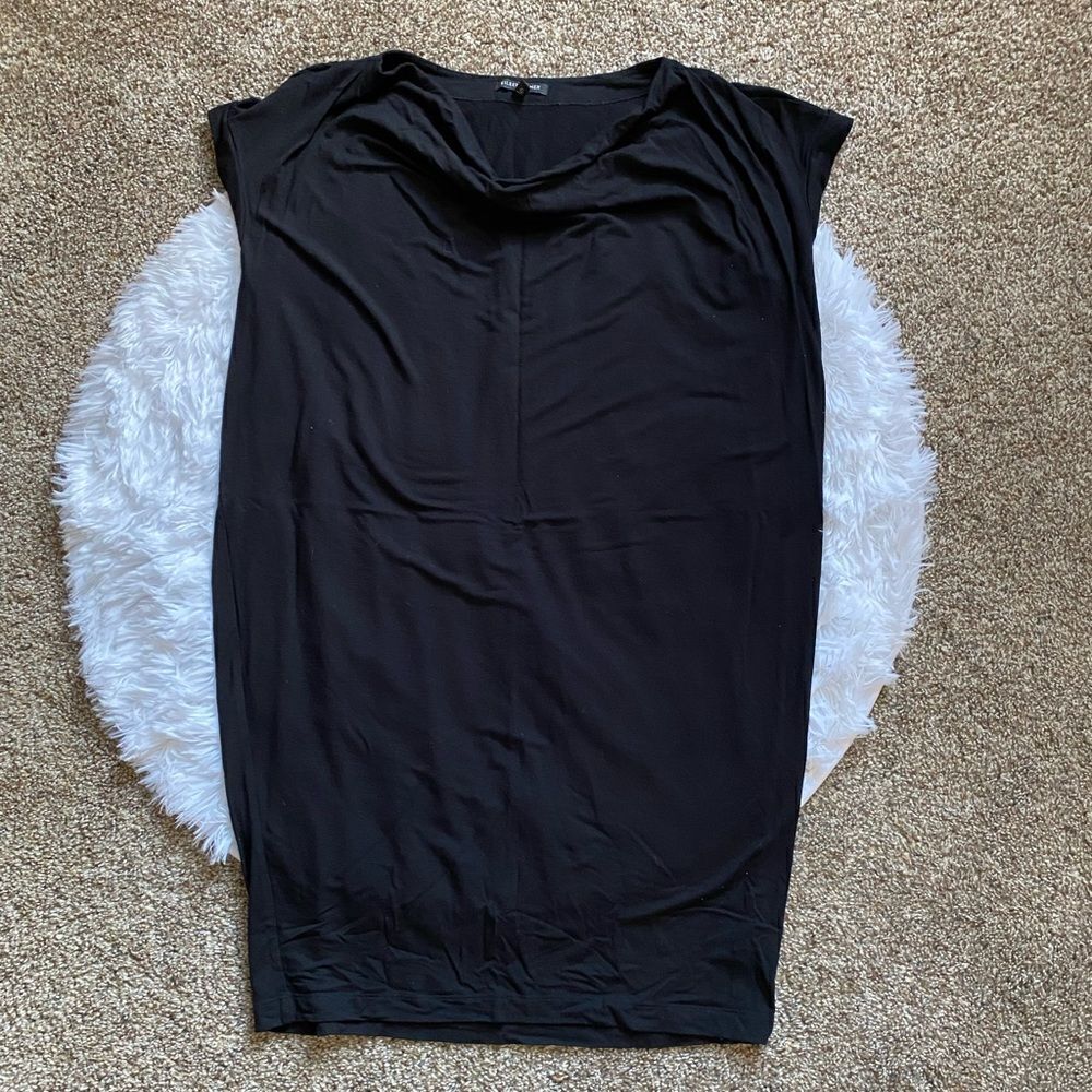Eileen Fisher Black Stretchy Scoop Neck Dress Womens Size Small‎